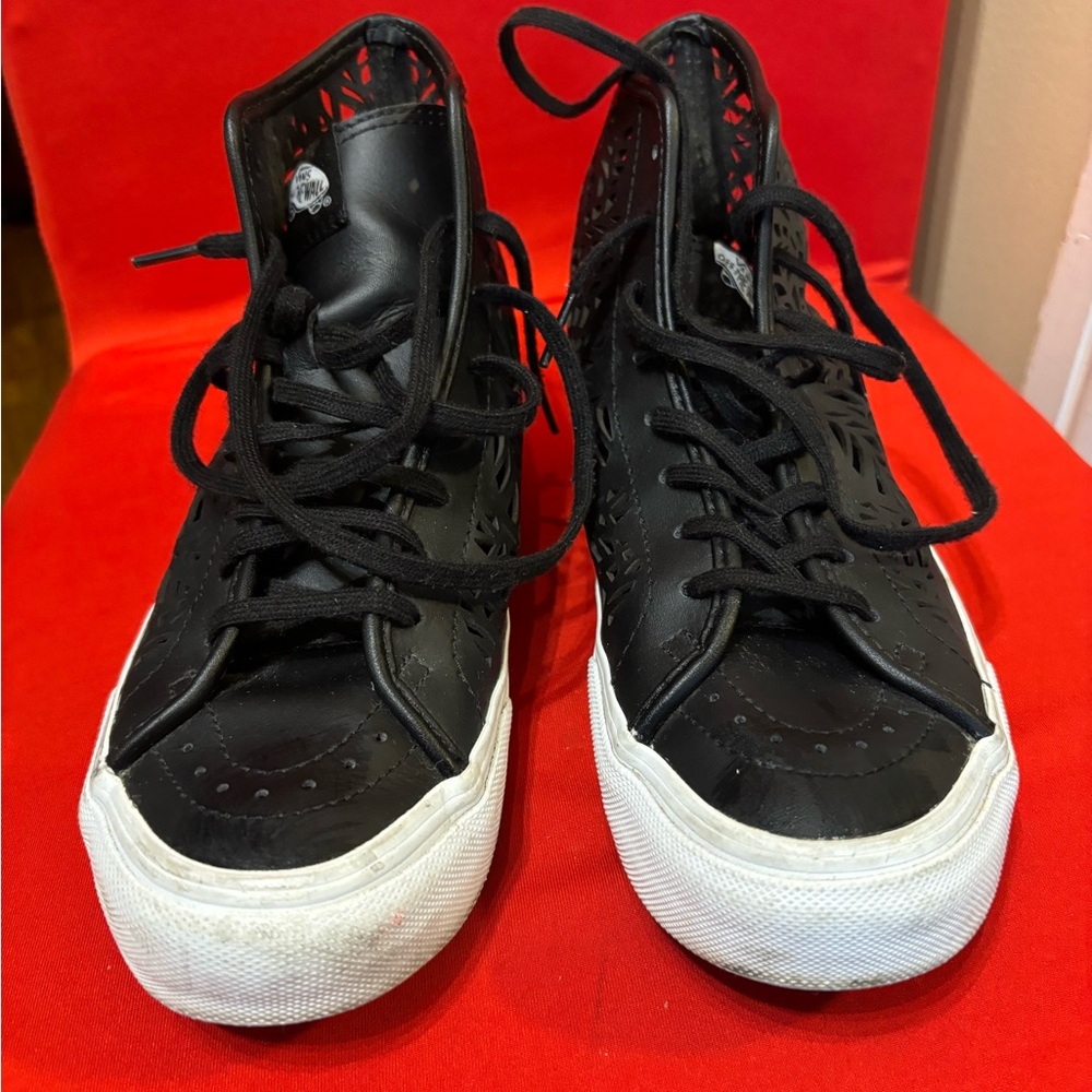 Vans Black Laser-Cut High-Tops